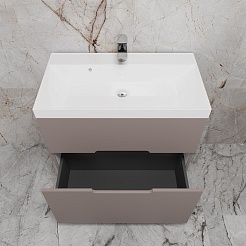 Style Line Тумба с раковиной Матис 80 тауп темный – фотография-6